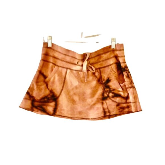 Women's Express Very Short Soft Stretch Mini Skirt Pockets Custom Bleach Dye Siz - Picture 1 of 6